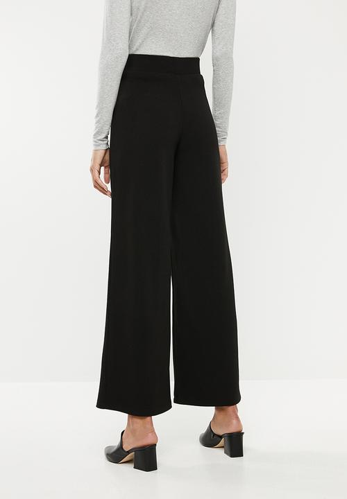 edit - Textured wide leg - black