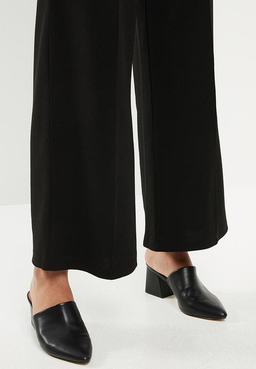 edit - Textured wide leg - black