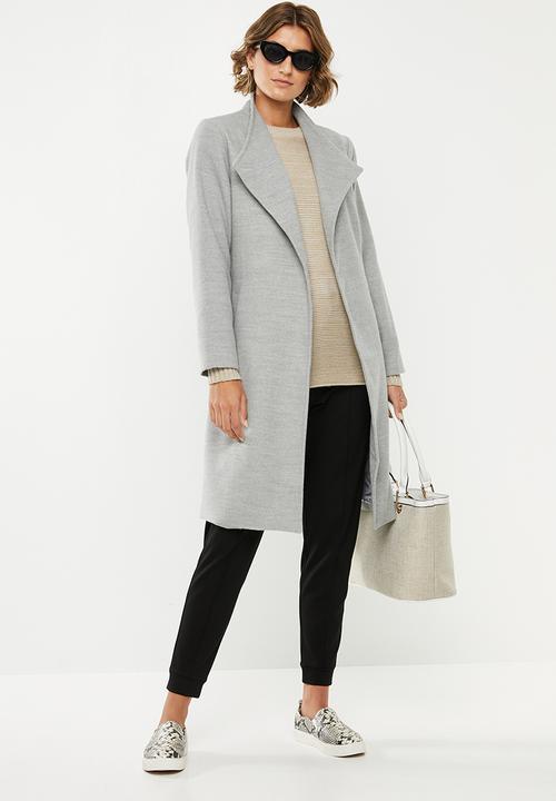 edit - Funnel neck coat - grey