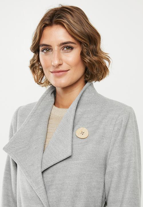 edit - Funnel neck coat - grey