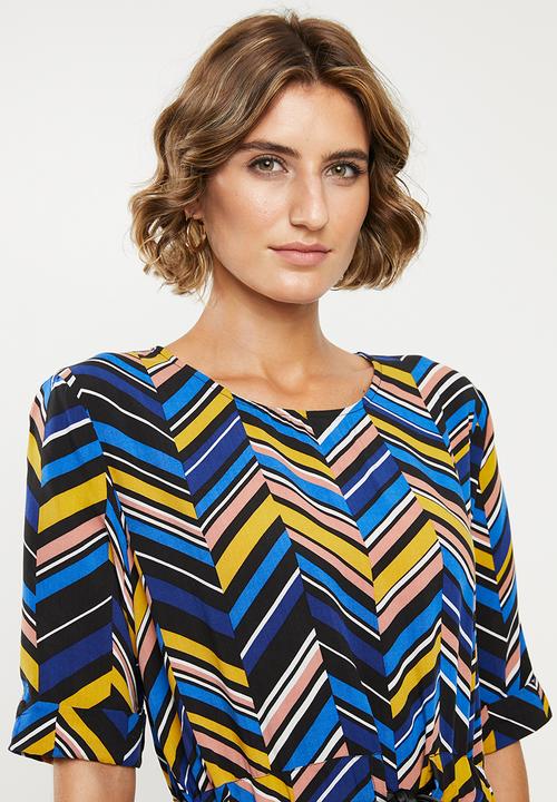 Jacqueline de Yong - Alexa belted dress - multi