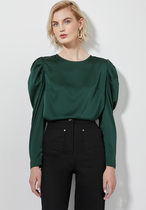 Superbalist - Mutton sleeve shell blouse - green