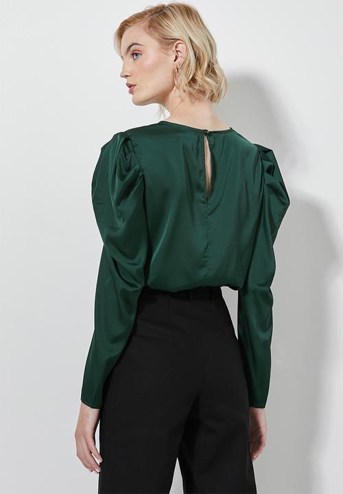 Superbalist - Mutton sleeve shell blouse - green