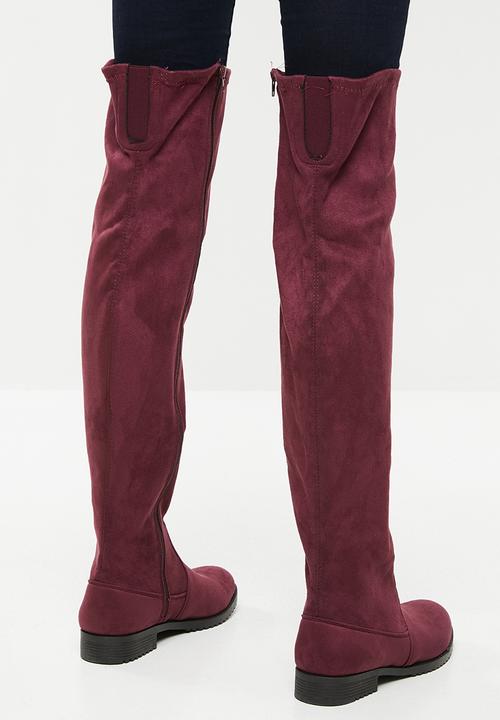 Madison® - Mia over the knee boot - burgundy