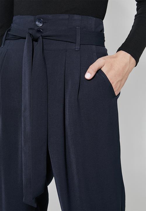 Superbalist - Paperbag trousers - navy