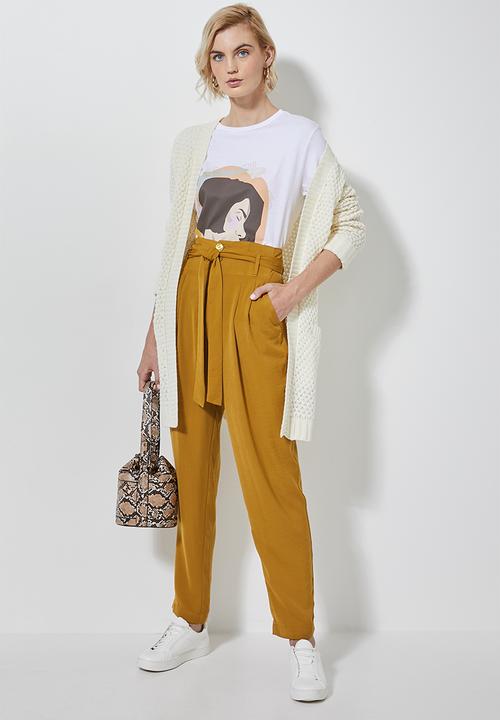 Superbalist - Paperbag trousers - mustard