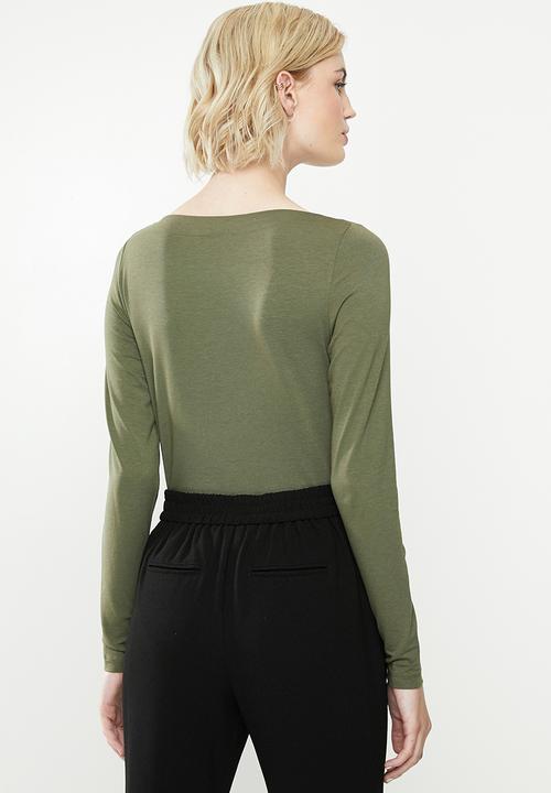 Vero Moda - Panda modal long sleeve top - green