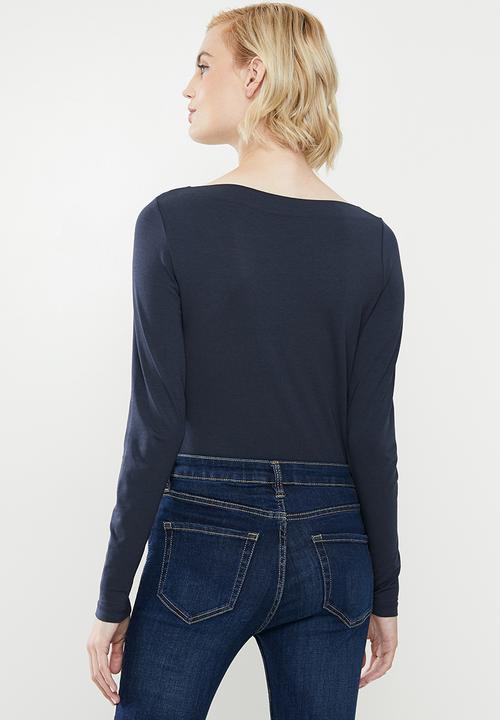 Vero Moda - Panda modal long sleeve top - navy 