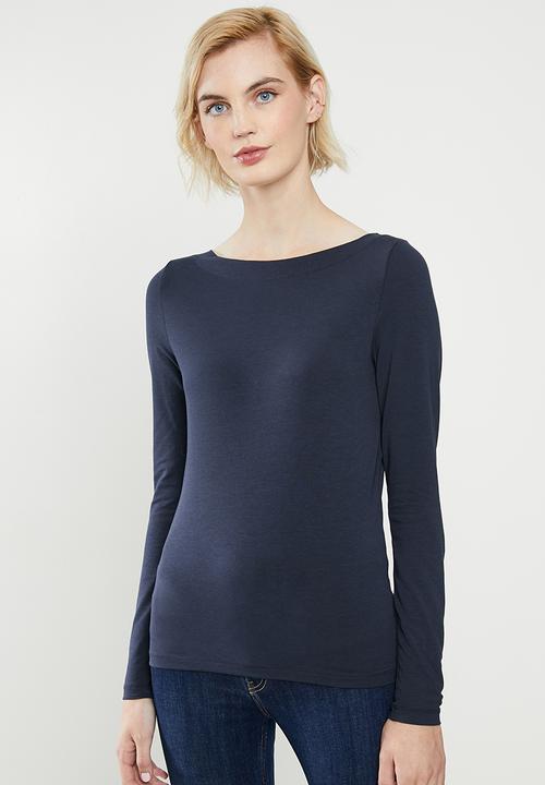 Vero Moda - Panda modal long sleeve top - navy 