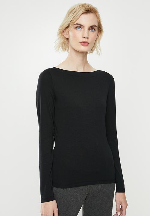 Vero Moda - Panda modal long sleeve top - black
