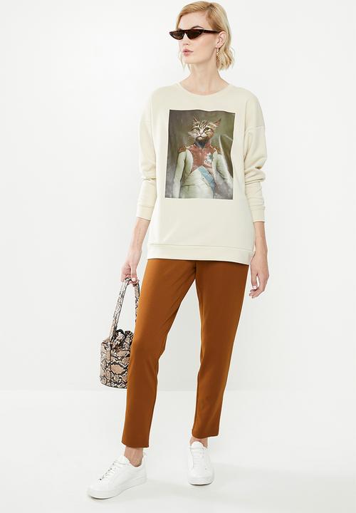 ONLY - Royal long sleeve o-neck sweater - pumice stone