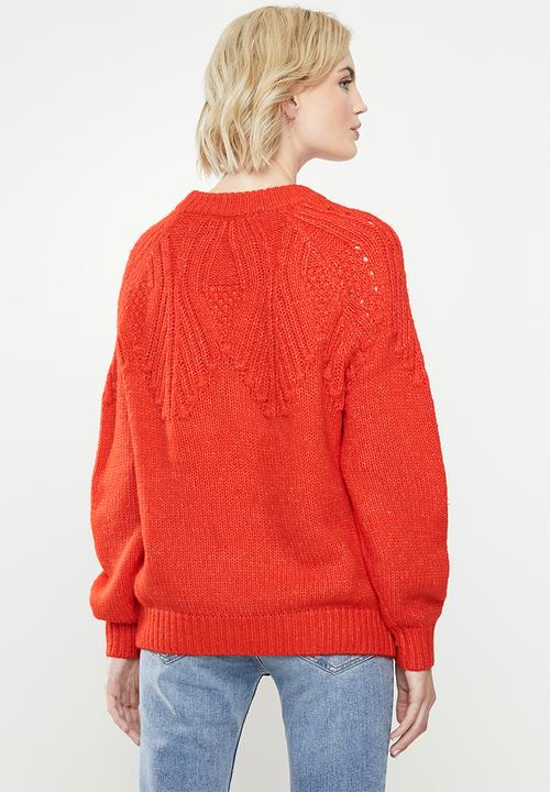 ONLY - Anelia long sleeve  pullover - fiery red