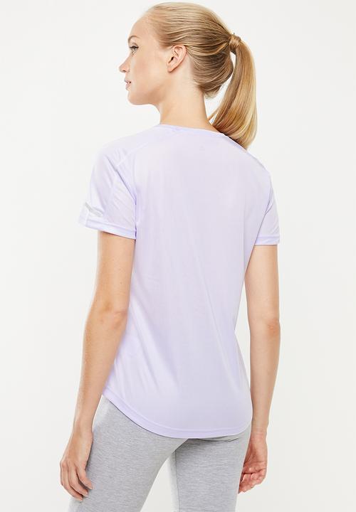 adidas Performance - 3 stripe run it tee - purple
