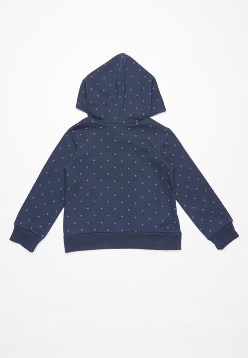 Pop Candy - Girls polka dot hoodie - navy