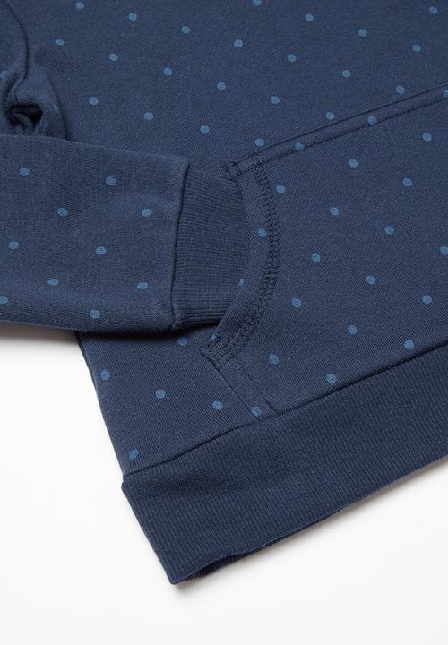 Pop Candy - Girls polka dot hoodie - navy