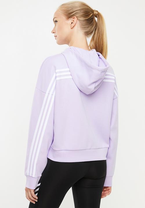 adidas Performance - Must have 3 stripe hoodie - purple 
