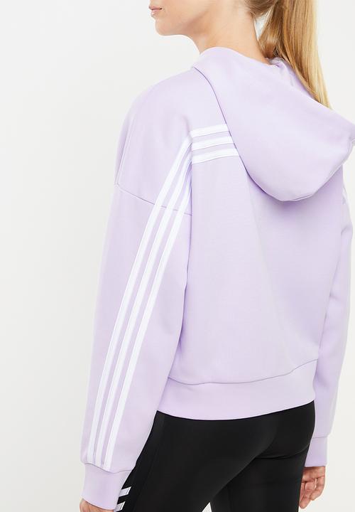 adidas Performance - Must have 3 stripe hoodie - purple 