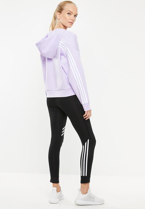 adidas Performance - Must have 3 stripe hoodie - purple 