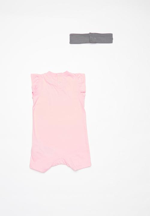 Nike - Nkg Nike romper w headband - pink & grey 