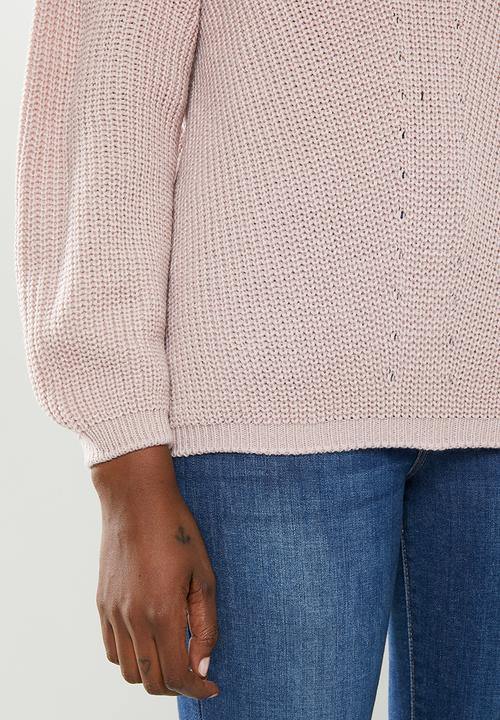 edit - Slouchy cowl neck jumper - pink