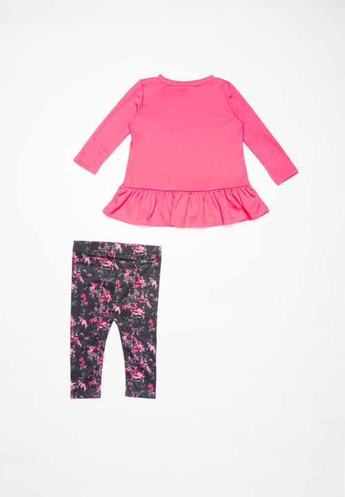Nike - Nkg peplum tunic legging set - black & pink