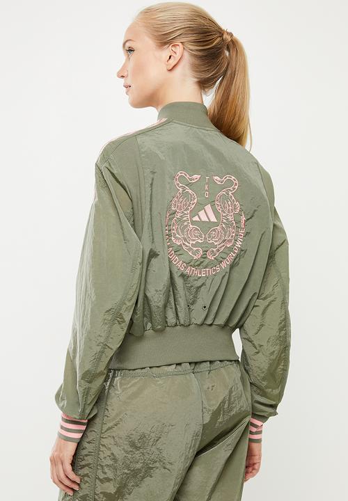 adidas Performance - Vrct woven jacket - green & pink