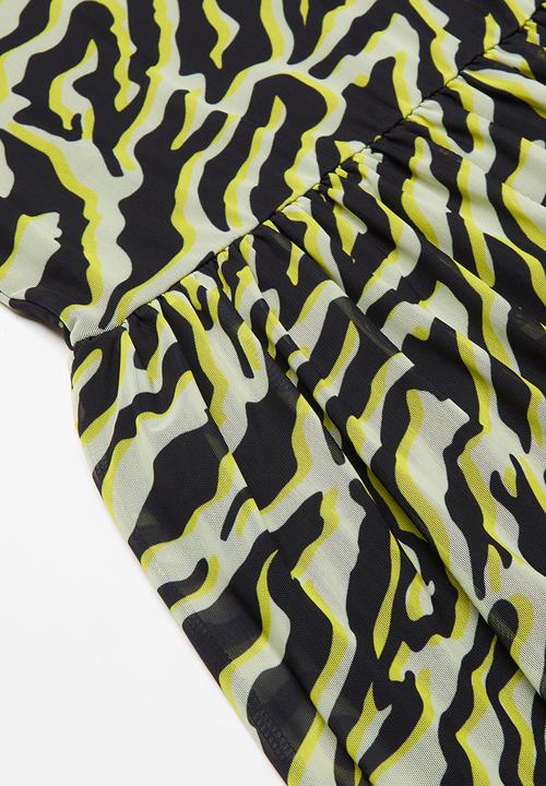 Name It - Lucky short sleeve dress - green & black 