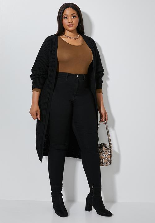 Superbalist - 2 pack scoop neck bodysuit - brown & khaki