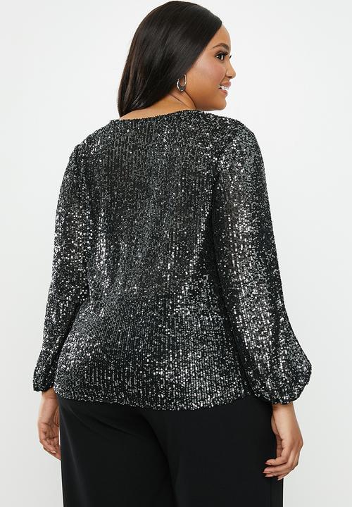 MILLA - Sequin blouse - black