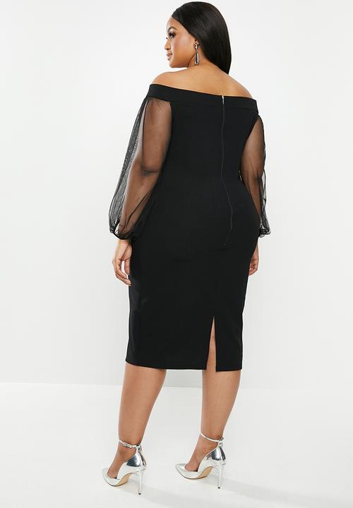 MILLA - Bardot midi dress  - black