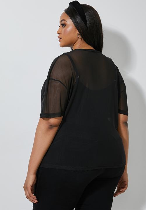 Superbalist - Single mesh top - black