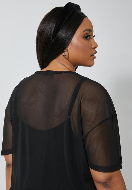 Superbalist - Single mesh top - black