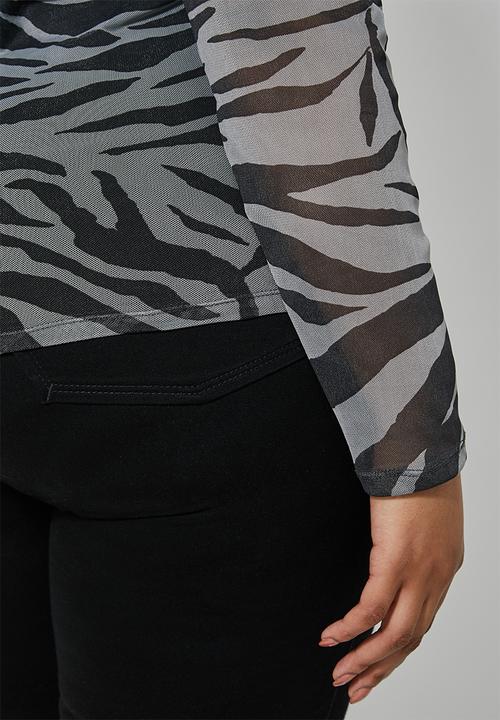 Superbalist - Single mesh turtle neck - black & grey