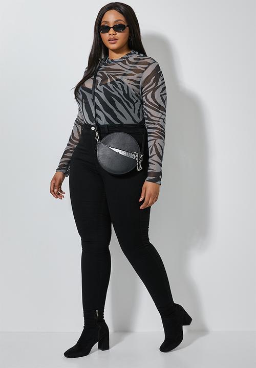 Superbalist - Single mesh turtle neck - black & grey