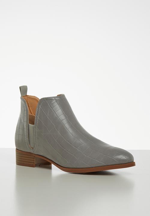 Jada - Croc detail ankle boot - grey