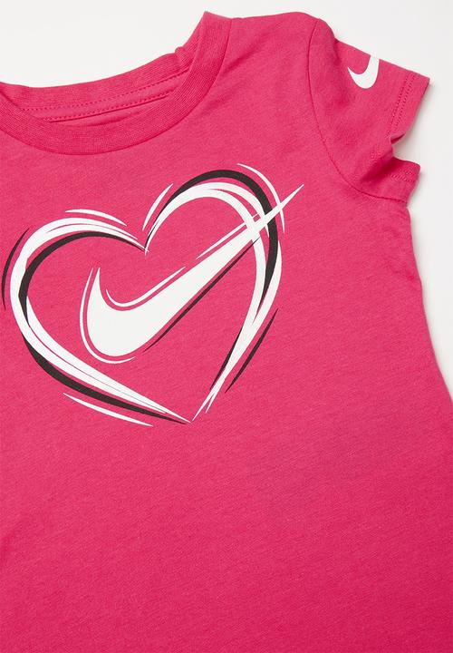 Nike - Nike stroke heart short sleeve scoop tee - pink 