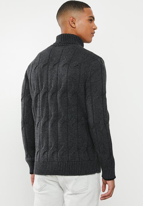 Selected Homme - Kale roll neck knit - grey 