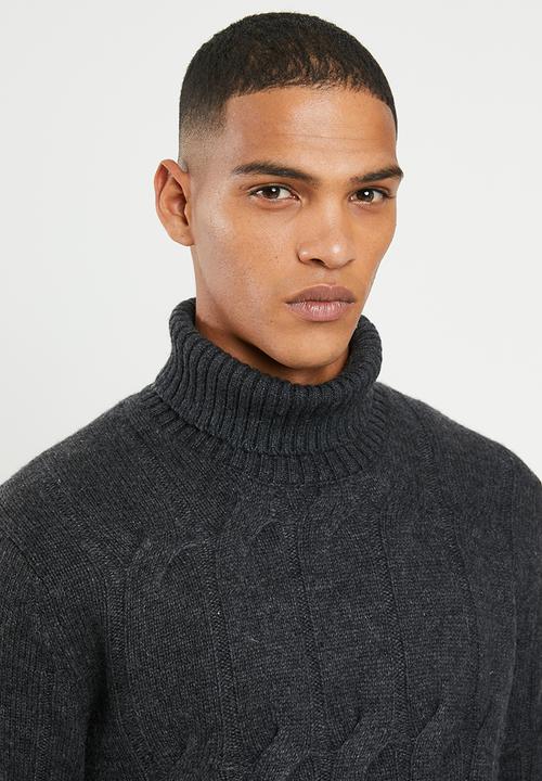 Selected Homme - Kale roll neck knit - grey 