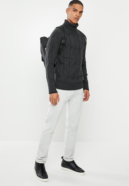 Selected Homme - Kale roll neck knit - grey 