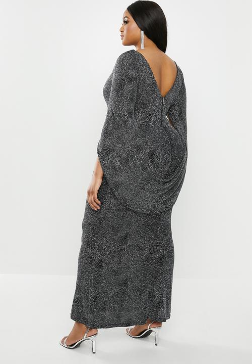 VELVET - Cape back maxi dress - black