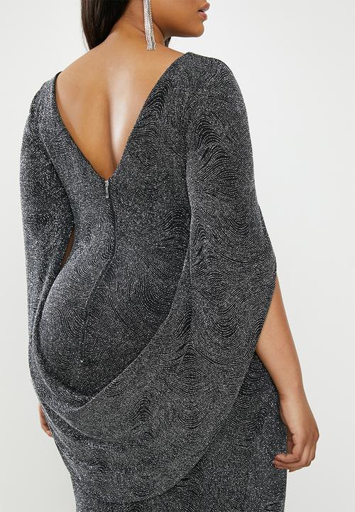 VELVET - Cape back maxi dress - black