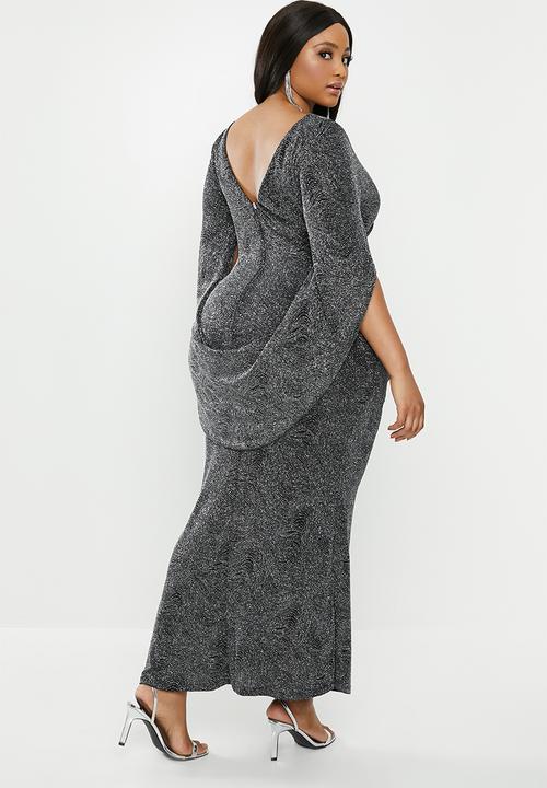 VELVET - Cape back maxi dress - black