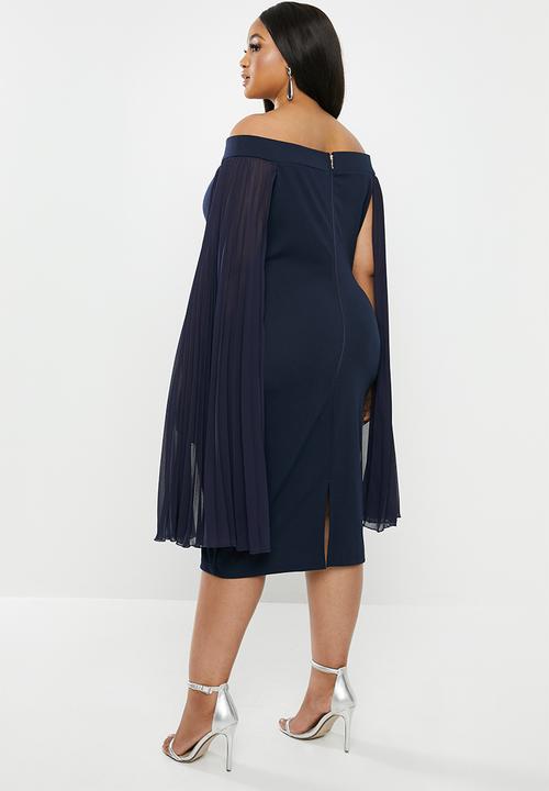 VELVET - Bardot midi bodycon - ink