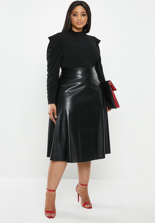 VELVET - Drape sleeve bodysuit - black