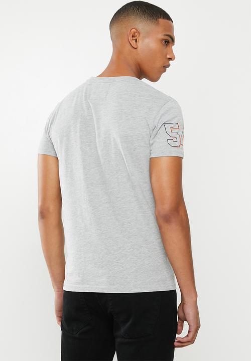 Superdry. - Premium goods outline mid tee - grey