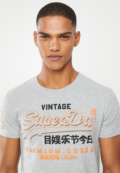 Superdry. - Premium goods outline mid tee - grey