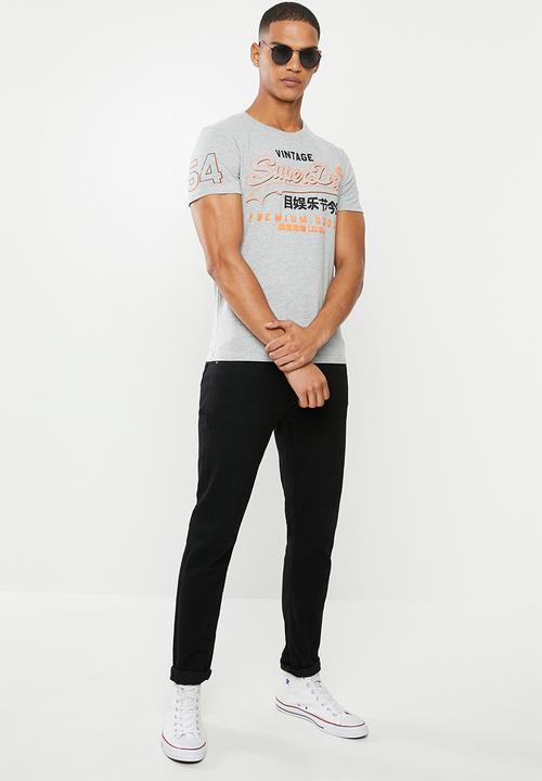 Superdry. - Premium goods outline mid tee - grey