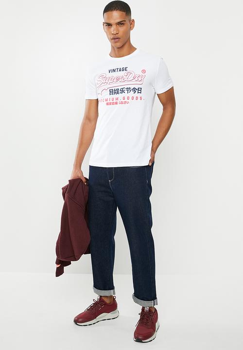 Superdry. - Premium goods outline mid tee - white