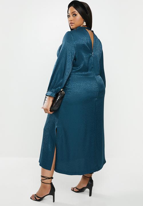 VELVET - Satin midi dress - blue