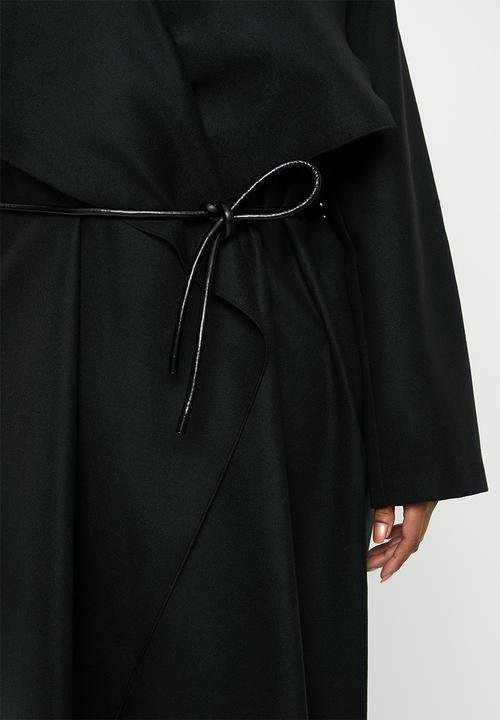 VELVET - Waterfall coat - black